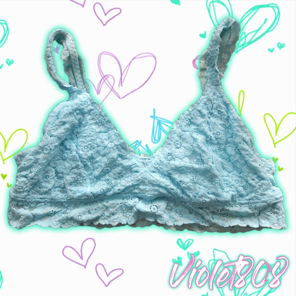 [XL] Aerie Blue Floral Lace Bra/Bralette